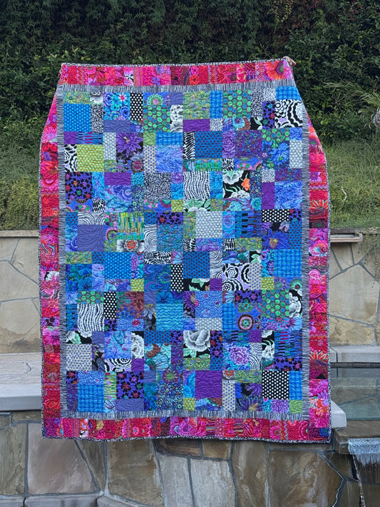 INVISIBLE BLOCK QUILT KIT 65.5"x 83" - Kaffe Fassett Collective fabrics