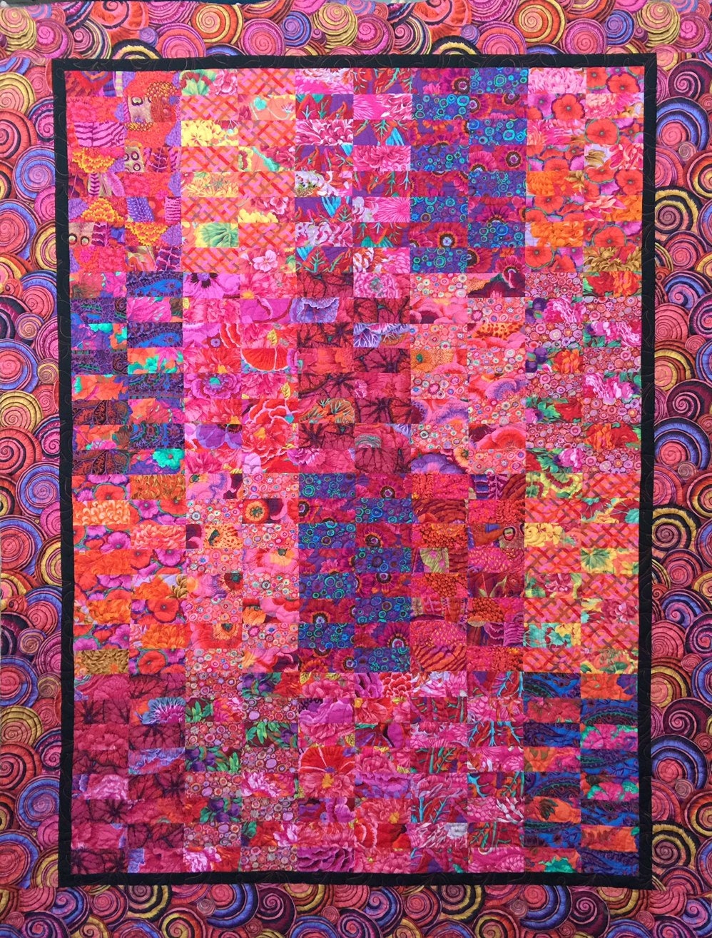 Ensemble de courtepointe French Roses en tissus Kaffe Fassett Ensemble de courtepointe French Roses en tissus Kaffe Fassett