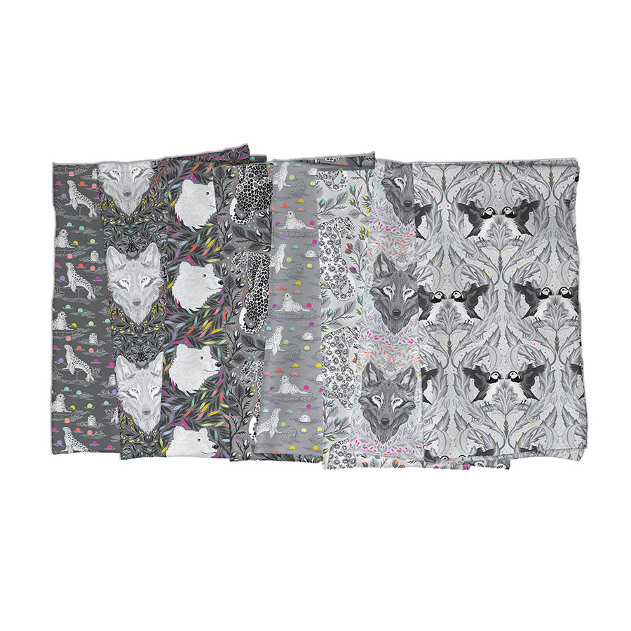 Tula Pink - Graywork animals - fat quarter bundle - Het Naaldbos