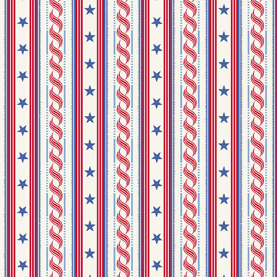 AMERICANA by Andover Fabrics - Stripe Cream A-10183-L