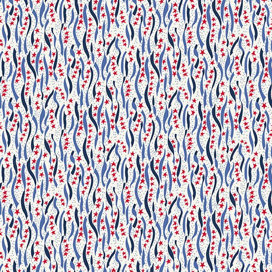AMERICANA by Andover Fabrics - Ribbon White A-10186-L