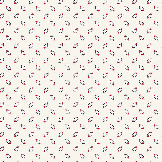 AMERICANA by Andover Fabrics - Circle Star Cream Multi  A-10187-L1