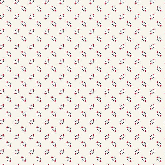 AMERICANA by Andover Fabrics - Circle Star Cream Multi  A-10187-L1
