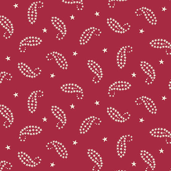 AMERICANA by Andover Fabrics - Paisley Red  A-10189-R