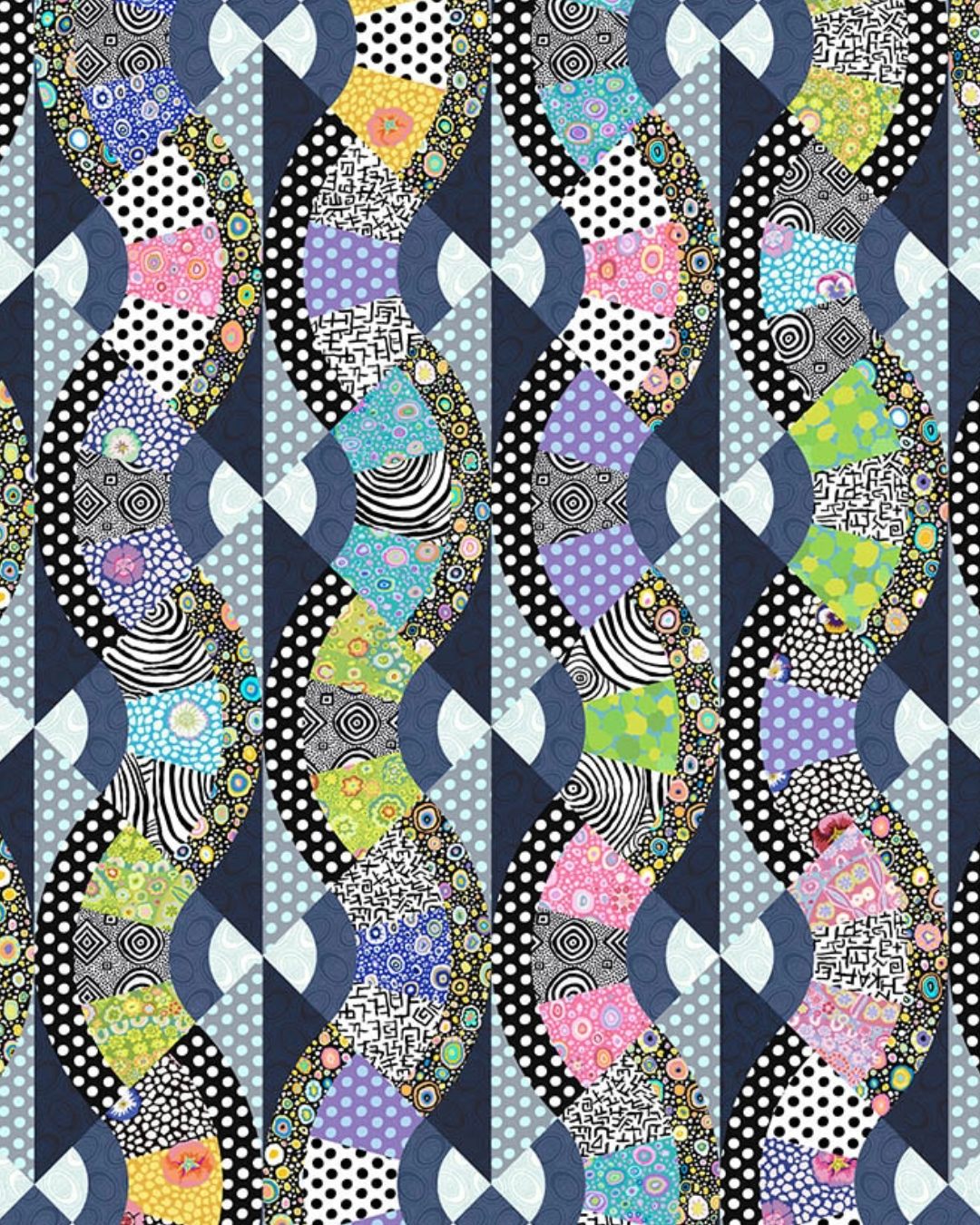 PRE-ORDER Contrast Fanfare Quilt Kit by Kaffe Fassett - September 2026