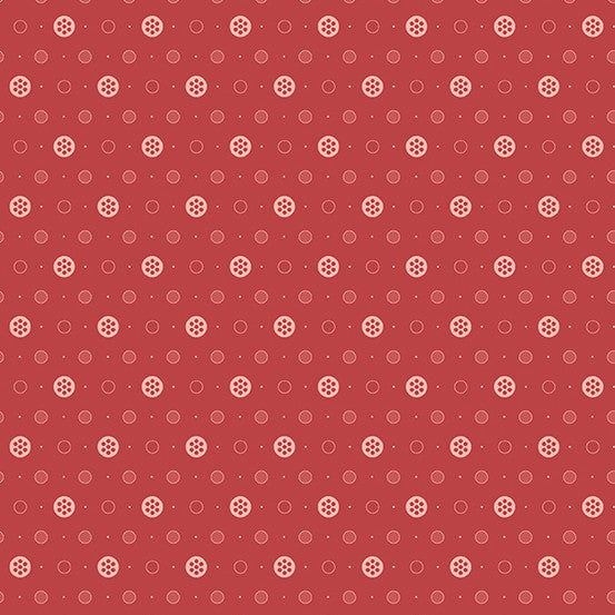 Anna by Laundry Basket Quilts - Buttons Raspberry  A-9358-R