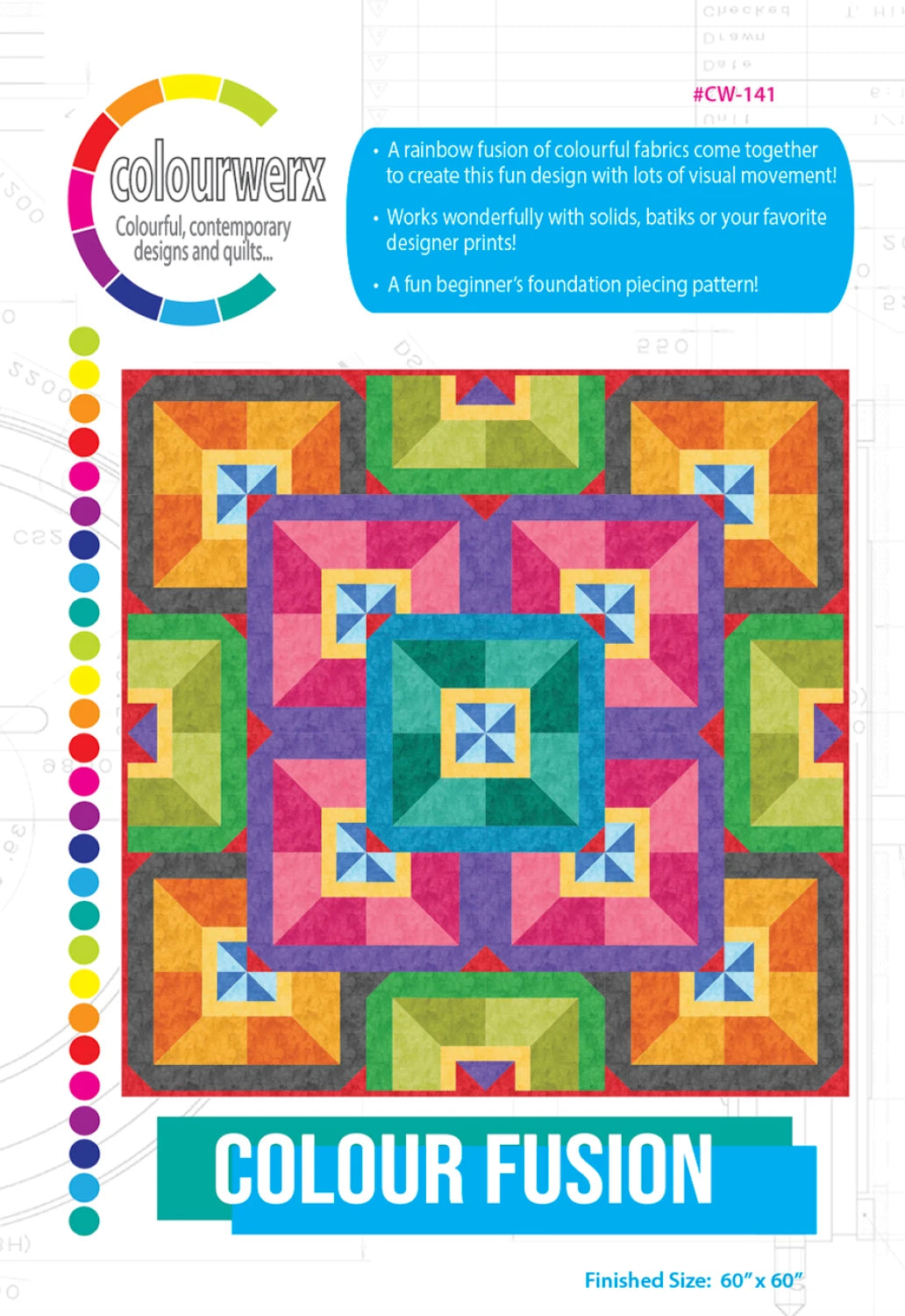 Colour Fusion Quilt Pattern - Paper Pattern - By Colourwerx