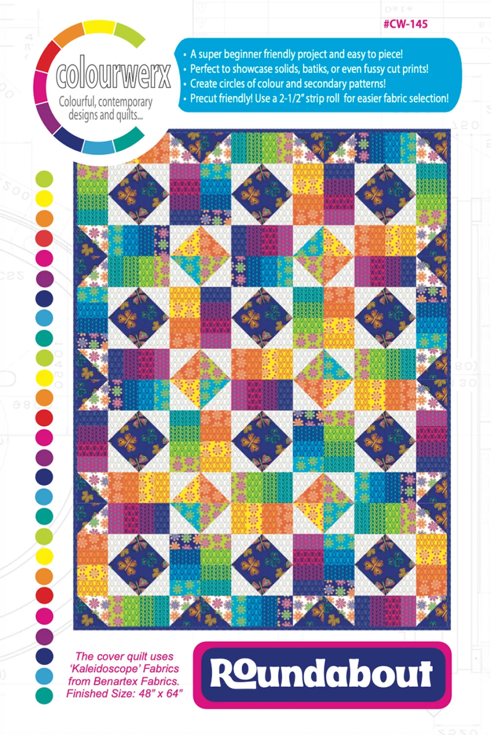 Roundabout Quilt Pattern - Paper Pattern - By Colourwerx