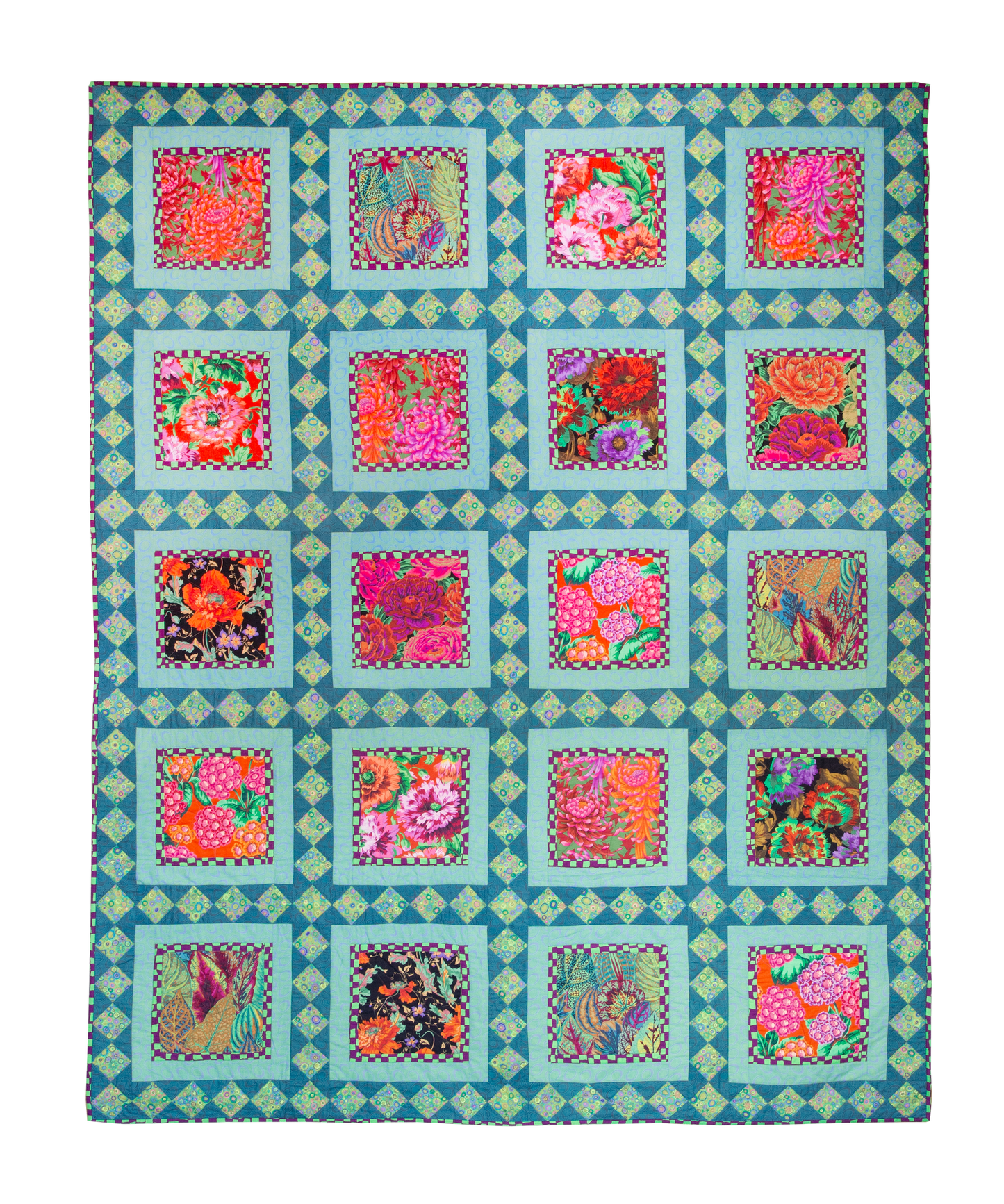 PRE-ORDER Cool Florals Quilt – Fabric Pack -  76 5/8" X 95 3/4" - Kaffe Fassett Collective - Quilts at an English Manor House