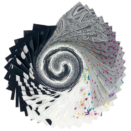 2.5" 40pcs TRUE COLORS GRAPHITE - DESIGN ROLL - TULA PINK - Saturday Stash FB4DRTP.GRAPHITE March 2025