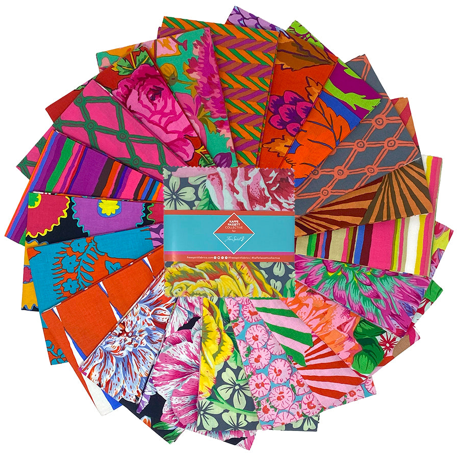 PRE-ORDER 5" CHARM PACK 42pc. Kaffe Collective February 2026 - Warm FB6CPGP