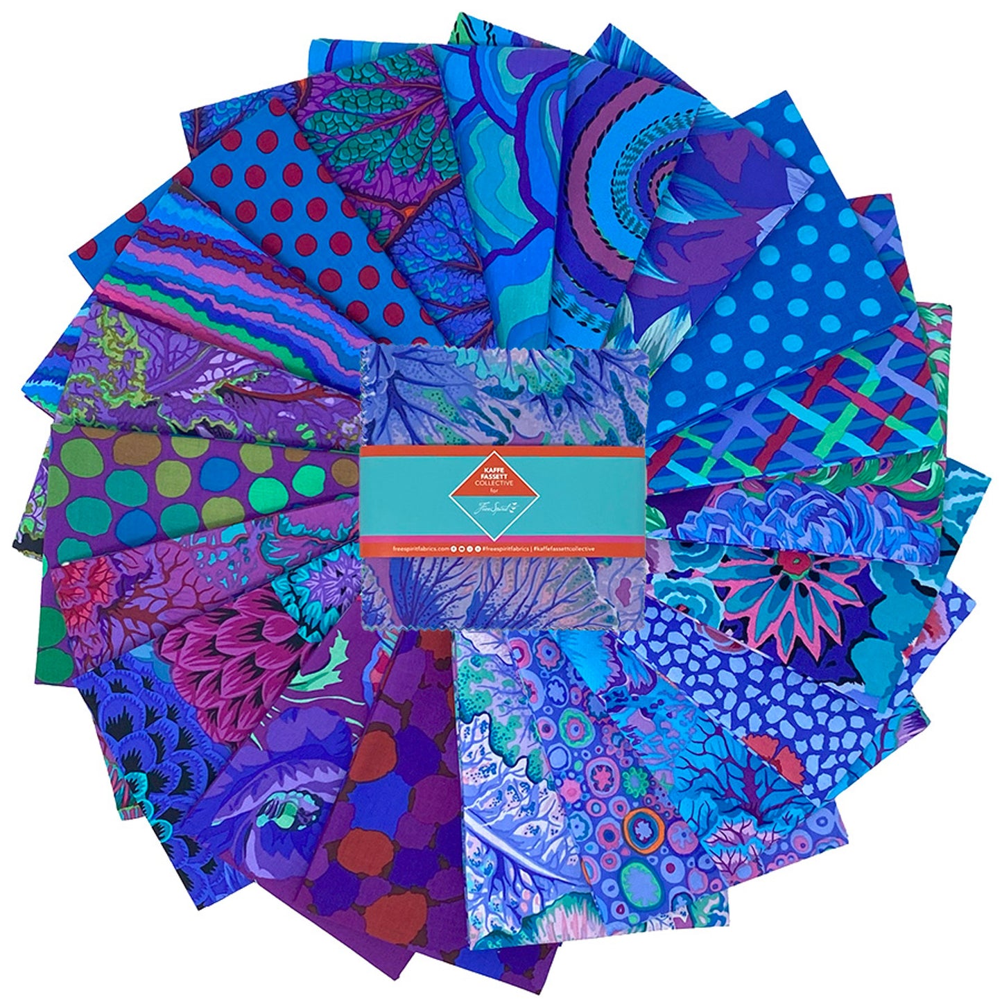 5" - 42pcs- CLASSIC PLUS CHARM PACK- ROYAL FB6CPGP  Kaffe Fassett Collective