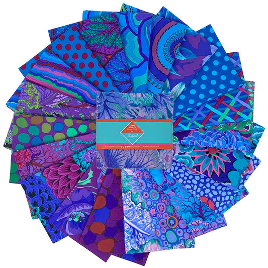 5" - 42pcs- CLASSIC PLUS CHARM PACK- ROYAL FB6CPGP  Kaffe Fassett Collective