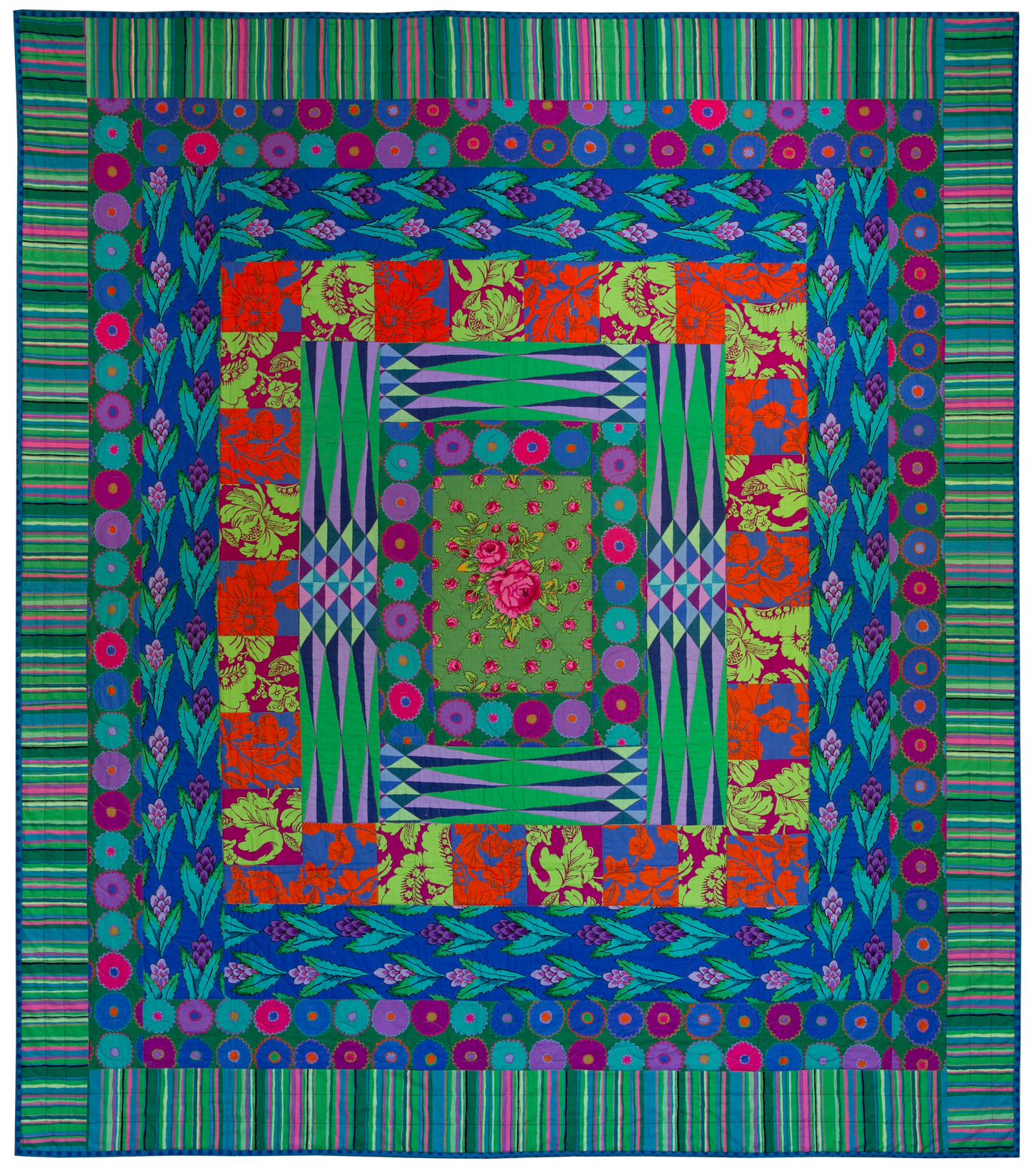 PRE-ORDER Green Study Quilt – Fabric Pack -74 1/2" x 84 1/2" - Kaffe Fassett Collective - Quilts at an English Manor House