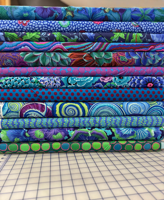 SAN JULIAN QUILT KIT - Coastal Blues Edition - all  Kaffe Fassett Collective Fabrics