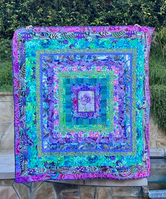 PEACOCK SORBET QUILT KIT 69"x71 - Kaffe Fassett Collective fabrics