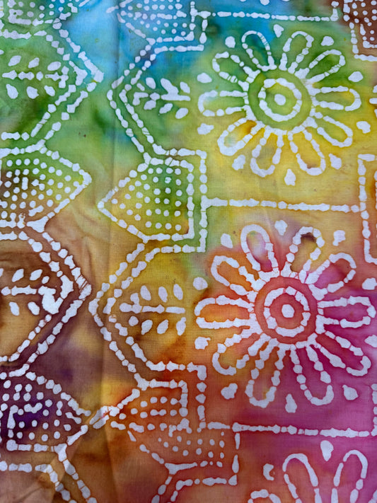 ***SALE***BATIK – Sunwashed Blooms- Textured Print – 100% Cotton