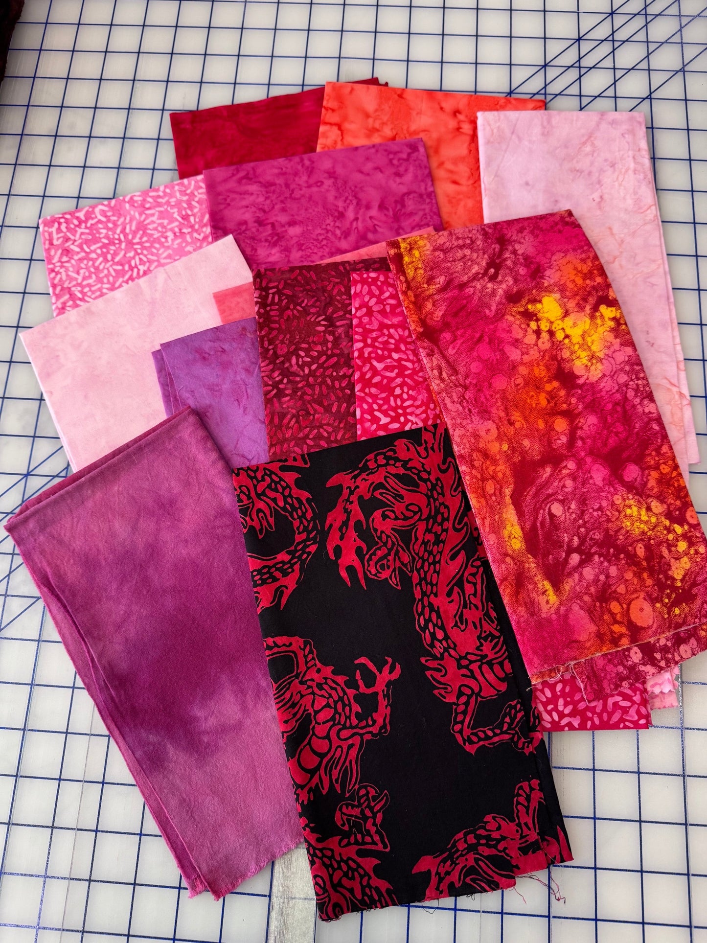 Sew Colorful Batik Bundle - Fuchsia Flame