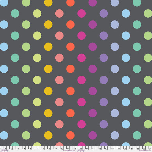 PRE-order - Disco Poms - Shadow - Tula Pink Minky Fabric - MKTP011.SHADOW