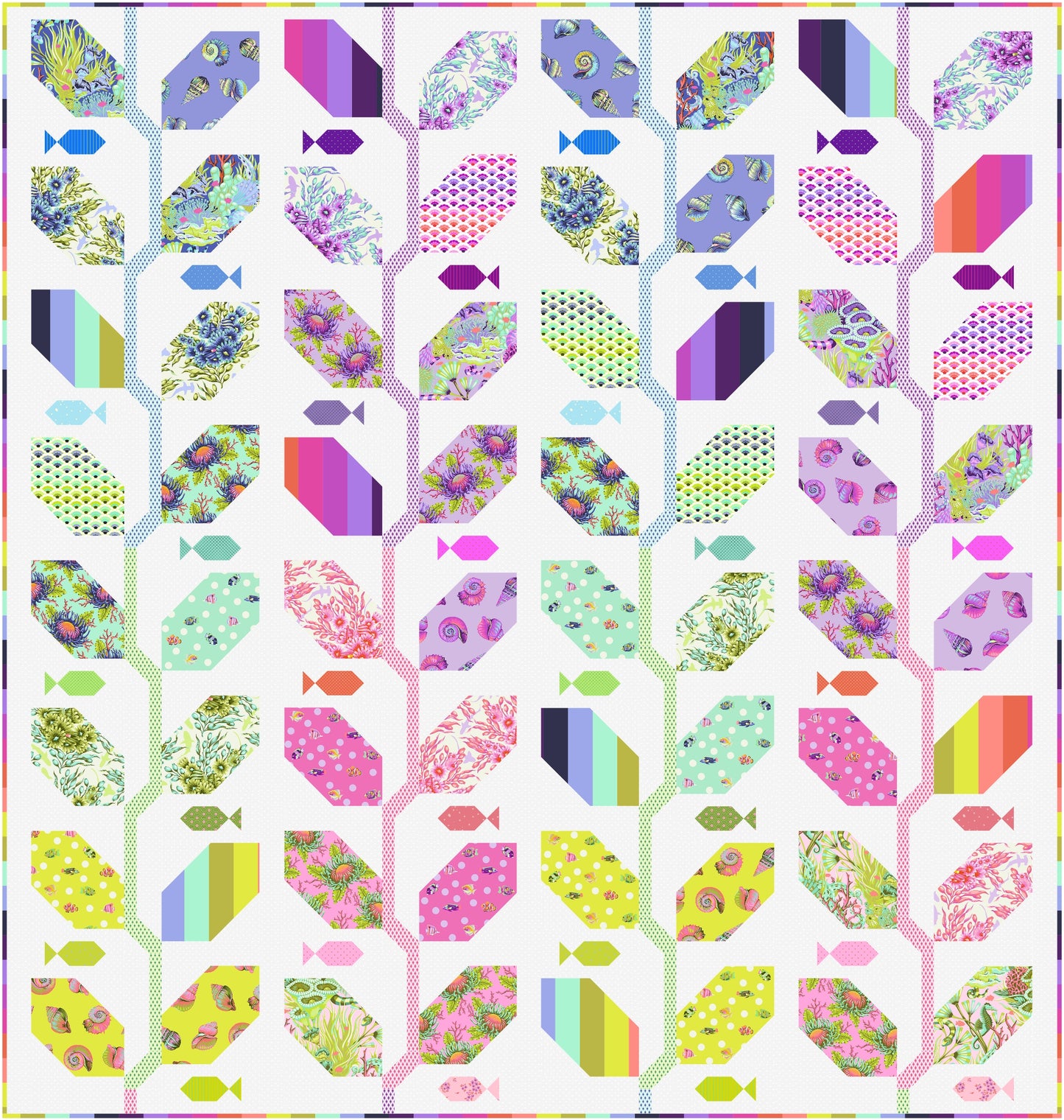 PRE-ORDER -Marine Meadow Quilt Kit - Floral Reef by Tula Pink - KIT2QTTP.MARINE- April 2026