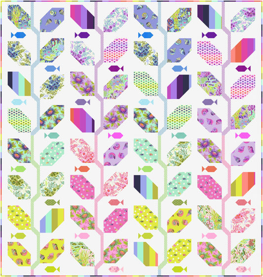 PRE-ORDER -Marine Meadow Quilt Kit - Floral Reef by Tula Pink - KIT2QTTP.MARINE- April 2026