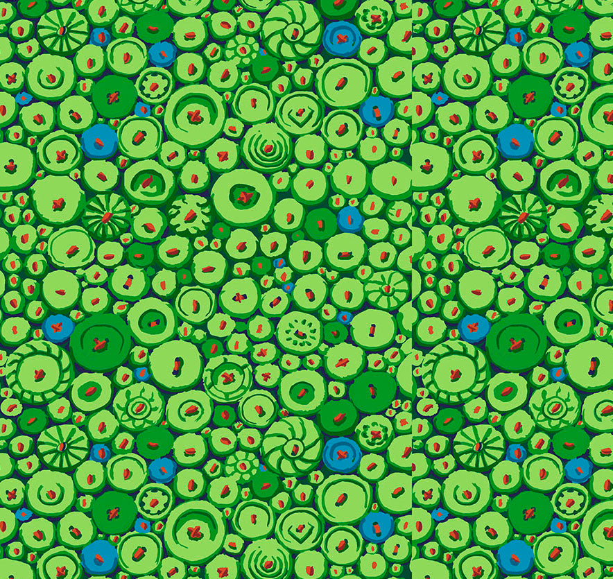 BUTTON MOSAIC GREEN PWGP182 Kaffe Fassett