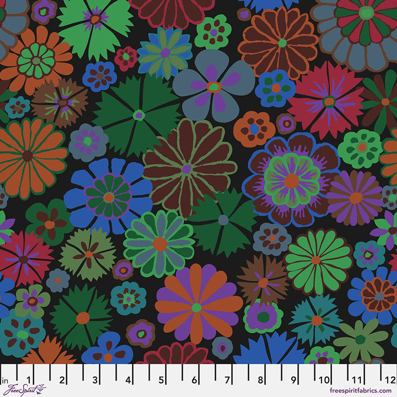 FOLK FLOWER Dark PWGP204 Kaffe Fassett Collective AUGUST 2024