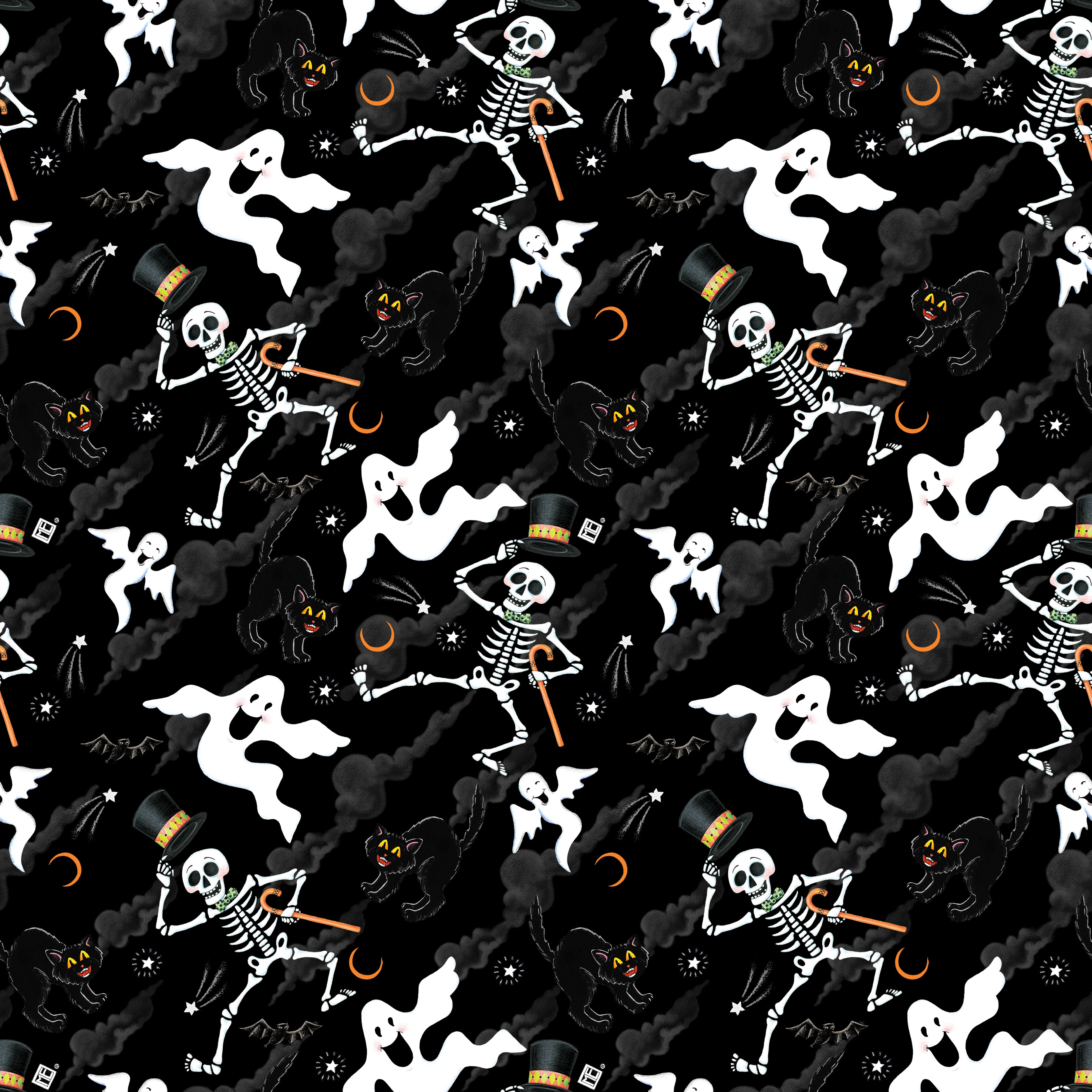 ***SALE***SCARY SKY - Black - Spooky Cute Halloween PWMY003.BLACK Mary ...
