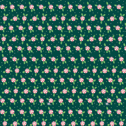 ***SALE***HOLLY PEPPERMINTS - GREEN - So Much Joy PWMY016.GREEN Mary Engelbreit - June 2025