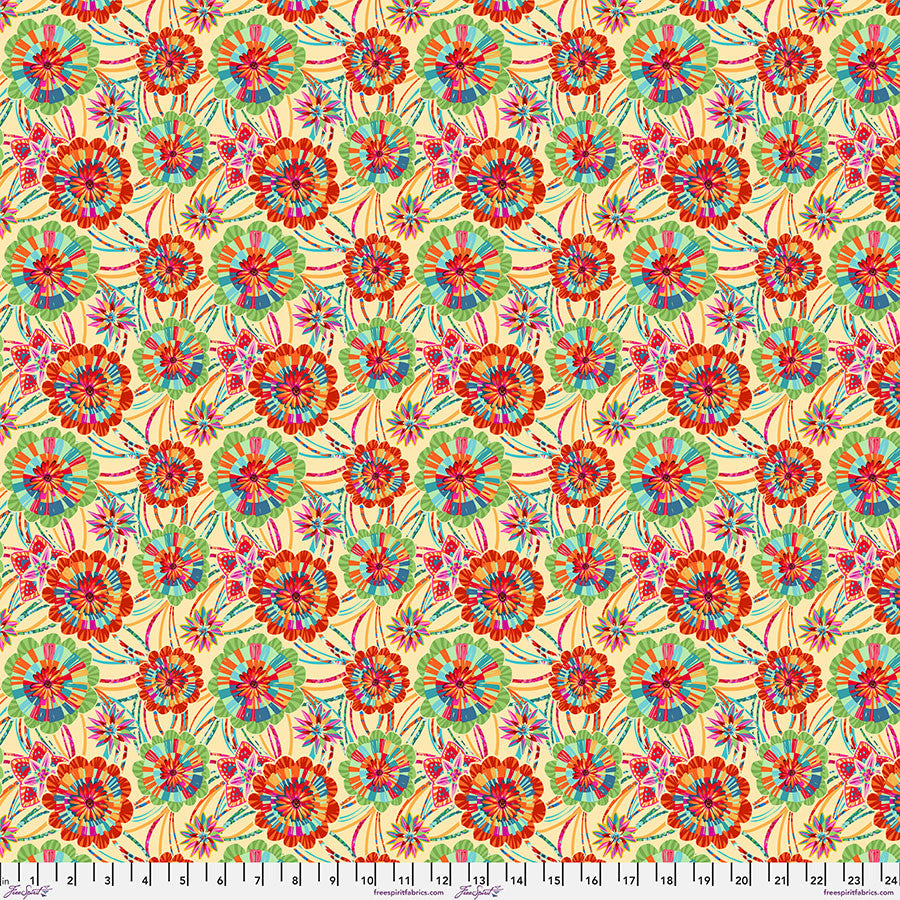 ***SALE*** SM Rosettes - Cream - Festival - Odile Bailloeul for FREESPIRIT -  PWOB117.CREAM