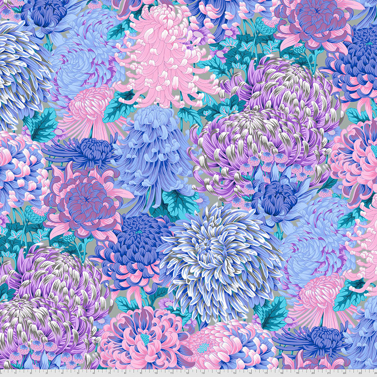 HOKUSAI'S MUMS- Grey PWPJ107 Kaffe Fassett Collective