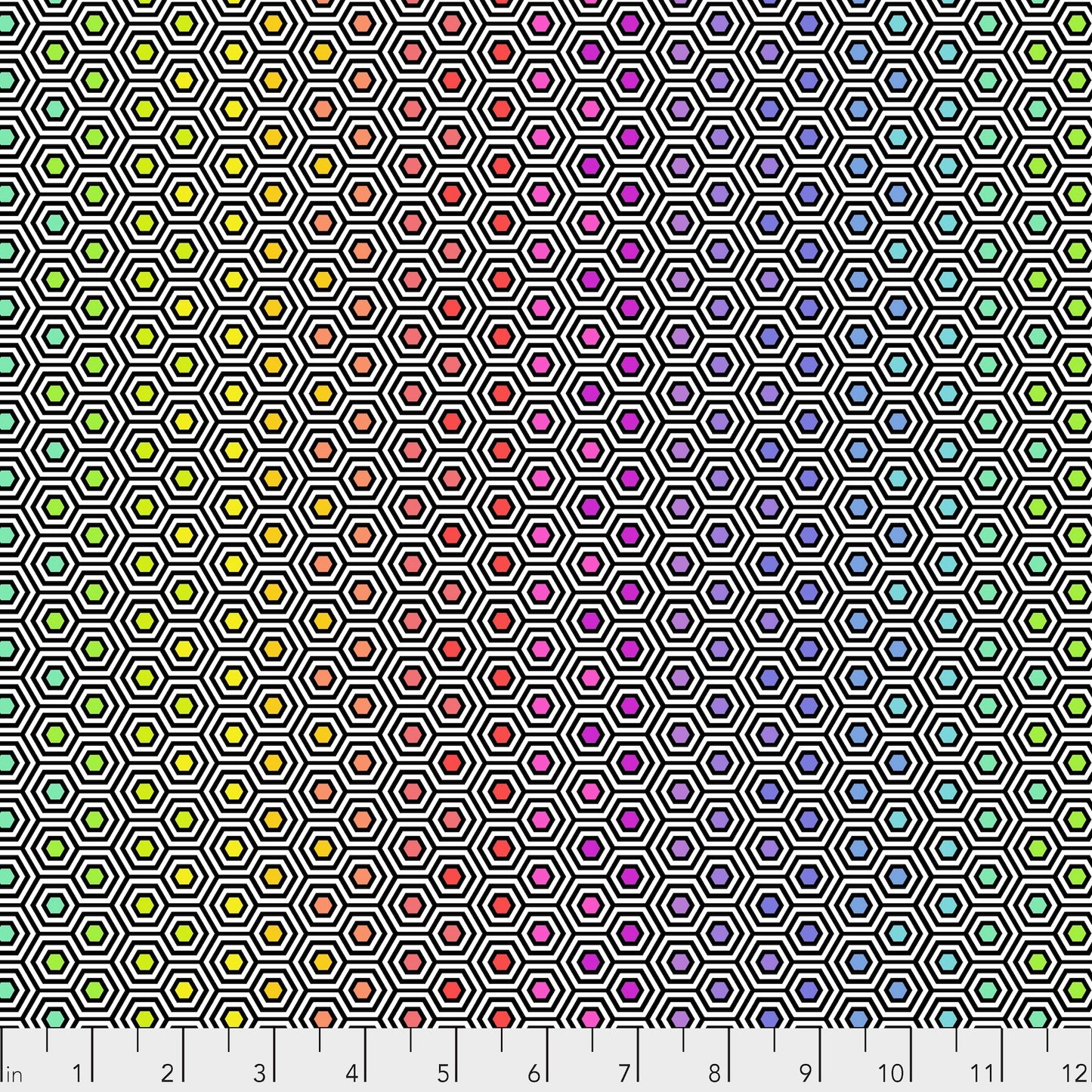 ***SALE*** Hexy Rainbow- Ink - Tula Pink - FreeSpirit PWTP151.INK