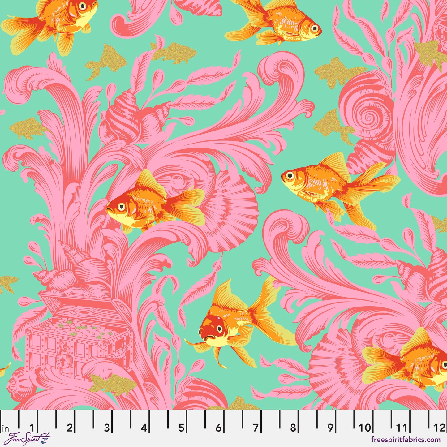 ***SALE*** TREADING WATER- BLOSSOM - Metallic Besties PWTP213.BLOSSOM Tula Pink