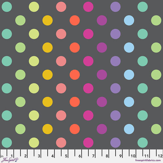 PRE-ORDER - DISCO POMS - CARBON- True Colors Graywork PWTP262.CARBON - Tula Pink - October 2025