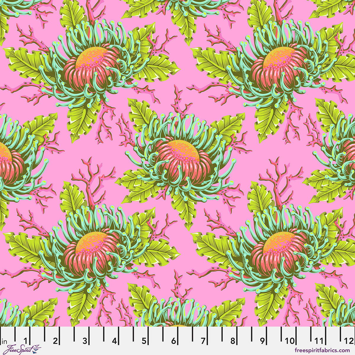 PRE-ORDER Friends & Anemones - Coralline - Floral Reef Tula Pink - PWTP265.CORALLINE