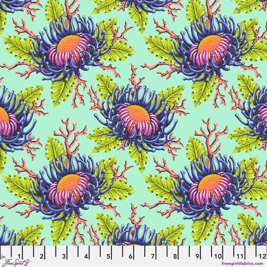 PRE-ORDER Friends & Anemones - Seafoam - Floral Reef Tula Pink - PWTP265.SEAFOAM