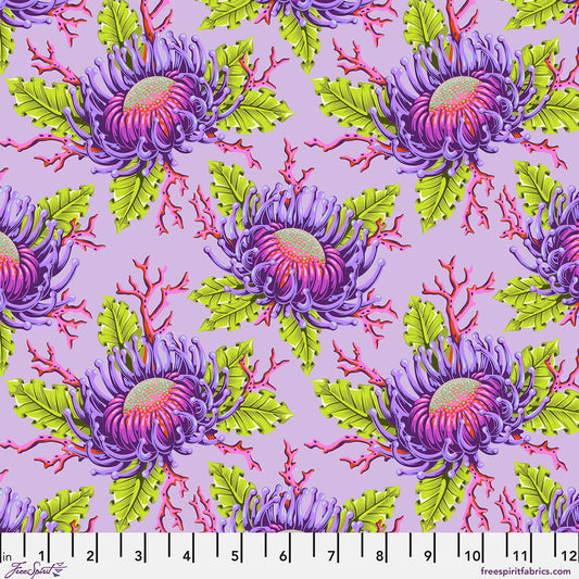 PRE-ORDER Friends & Anemones - Ultraviolet - Floral Reef Tula Pink - PWTP265.ULTRAVIOLET