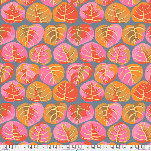 108" PALM LEAVES PINK Wide backing Sateen Cotton