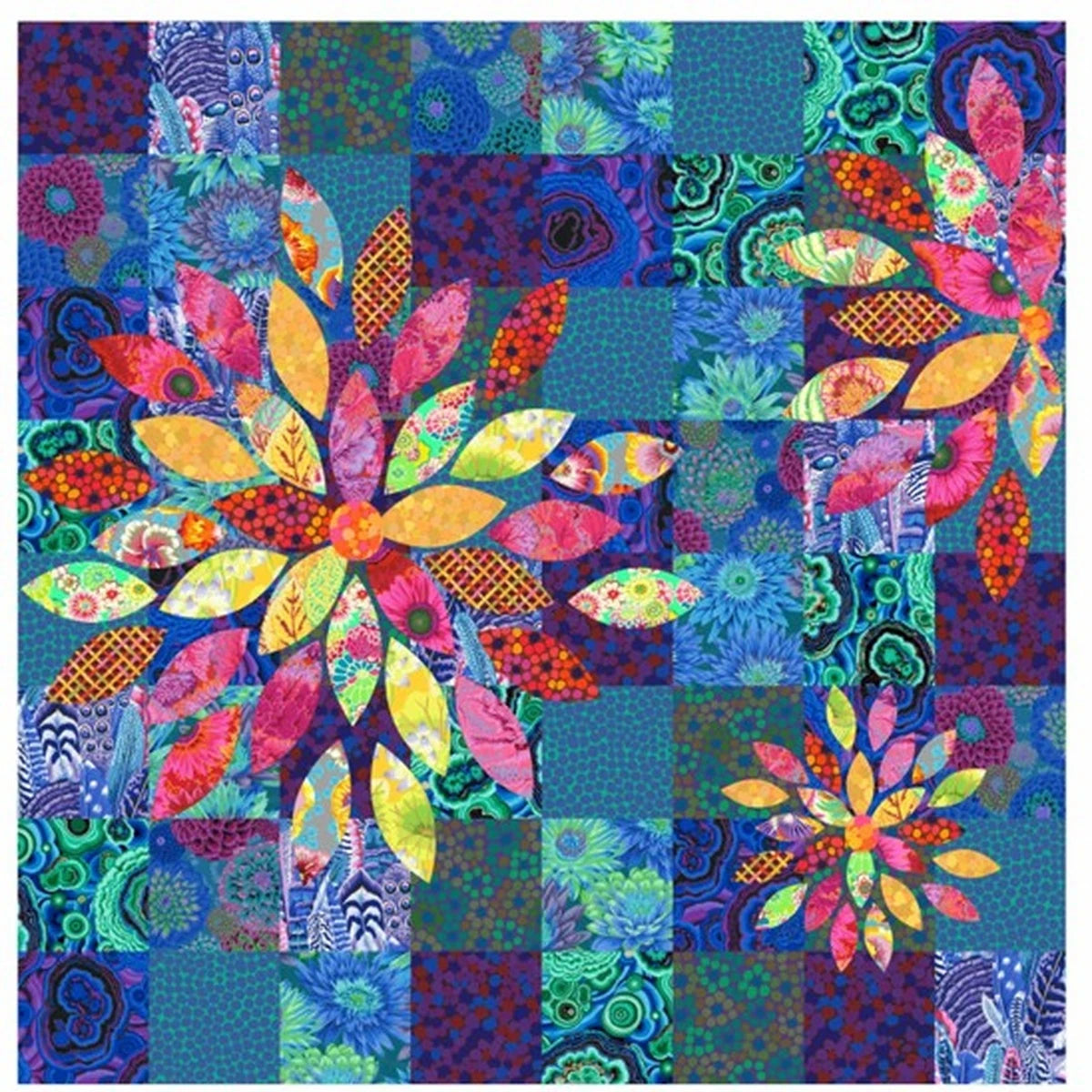PRE-ORDER Scrap Petal Garden Quilt Kit - Cool - Kaffe Fassett Collective - Late November/Early December
