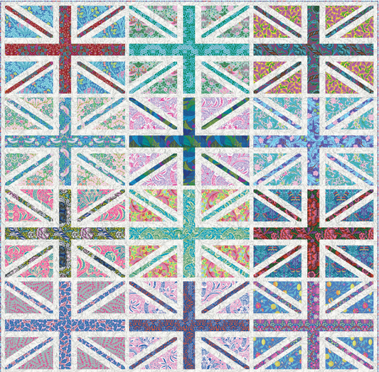REGENT STREET UNION JACKS QUILT KIT - Pattern by Amy Smart - Kaffe Fassett Collective Fabrics