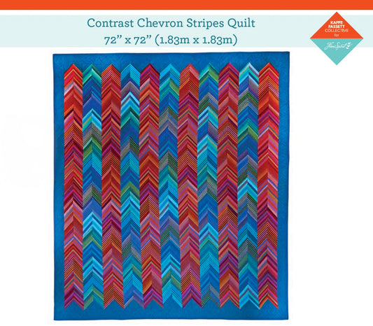 PRE-order - Contrast Chevron Stripes Quilt – Fabric Pack -  72" X 72" - Kaffe Fassett Collective - Quilts in London
