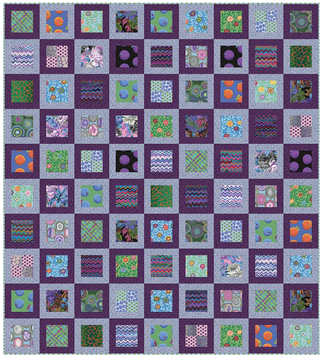 Square In Square Quilt Square in Square Quilt - Cool - Download PDF Pattern – Sew Colorful