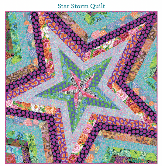 PRE-ORDER – Star Storm Quilt Kit - Pattern Included - Kaffe Fassett (August 2025) - 80" x 80"
