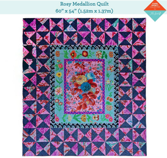 Rosy Medallion Quilt – Fabric Pack -  60" X 54" - Kaffe Fassett Collective - Quilts in London