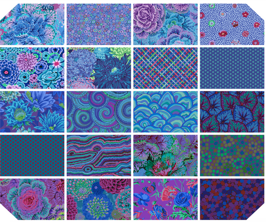 5" - 42pcs- CLASSIC PLUS CHARM PACK- ROYAL FB6CPGP  Kaffe Fassett Collective
