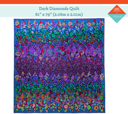 Dark Diamonds Quilt – Fabric Pack -  81" X 79" - Kaffe Fassett Collective - Quilts in London