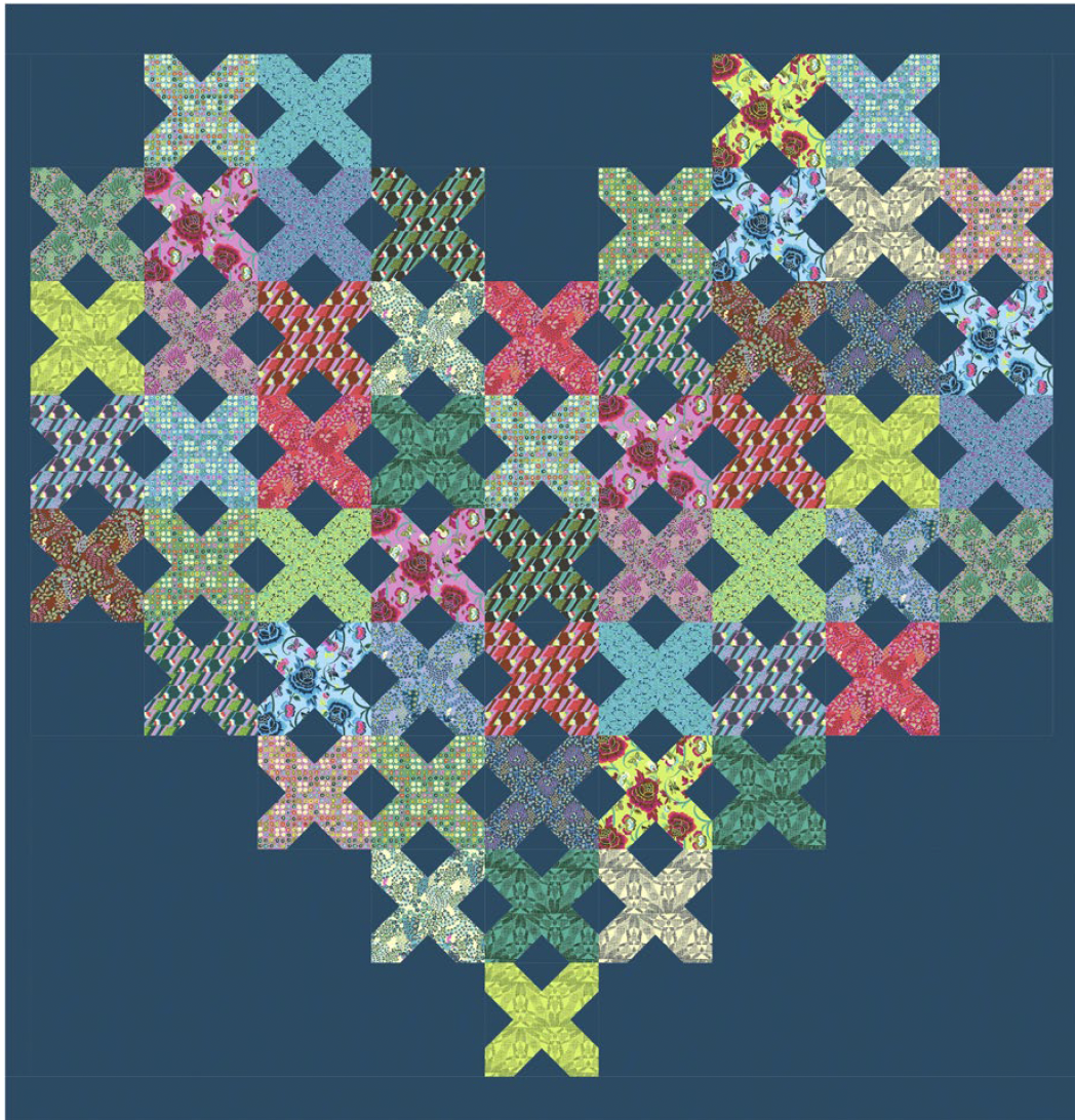 Cross My Heart Quilt- Download PDF Pattern