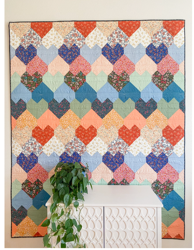 Sweetheart Medley Quilt Pattern – Half Yard Version- Paper Pattern - By Sweet Potato Quilts