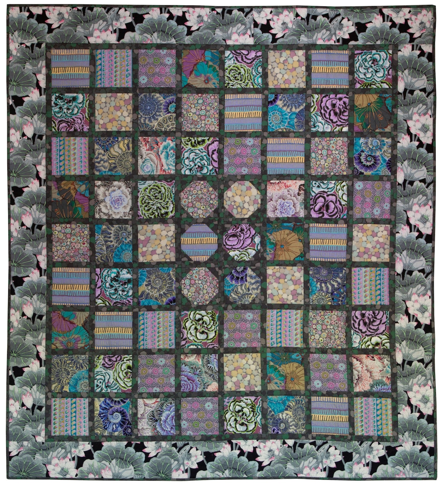 PRE-ORDER Silver Squares Quilt – Fabric Pack - 69 1/2" x 76 1/2" - Kaffe Fassett Collective - Quilts at an English Manor House