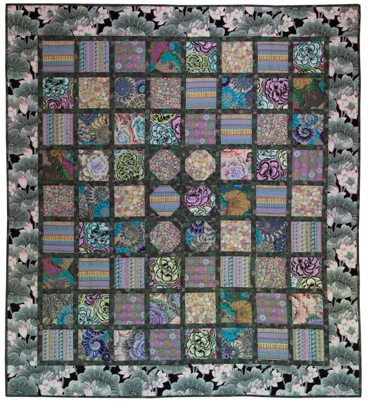 PRE-ORDER Silver Squares Quilt – Fabric Pack - 69 1/2" x 76 1/2" - Kaffe Fassett Collective - Quilts at an English Manor House